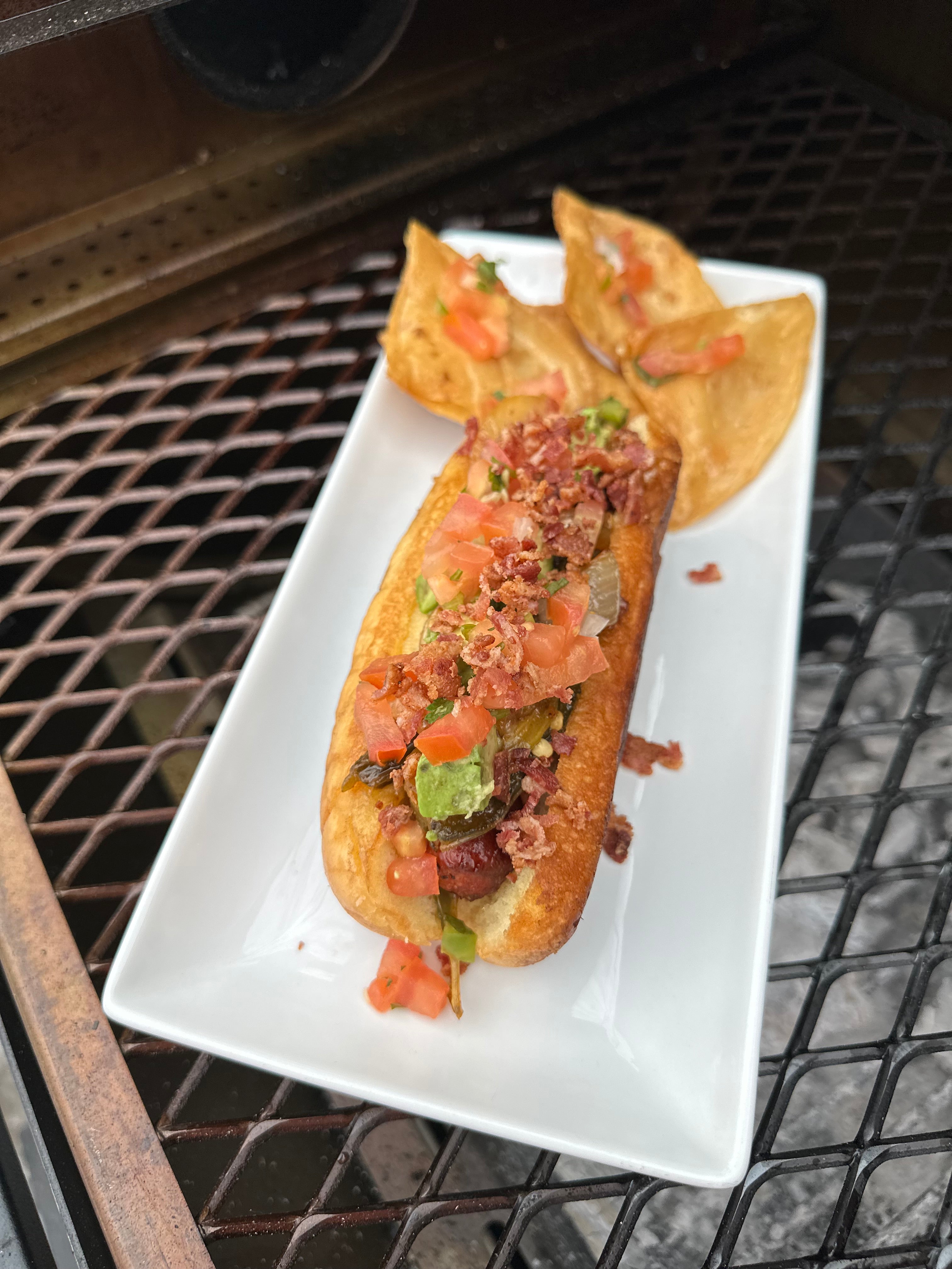 Mexican Hot Dogs on the Char-Griller Smoker