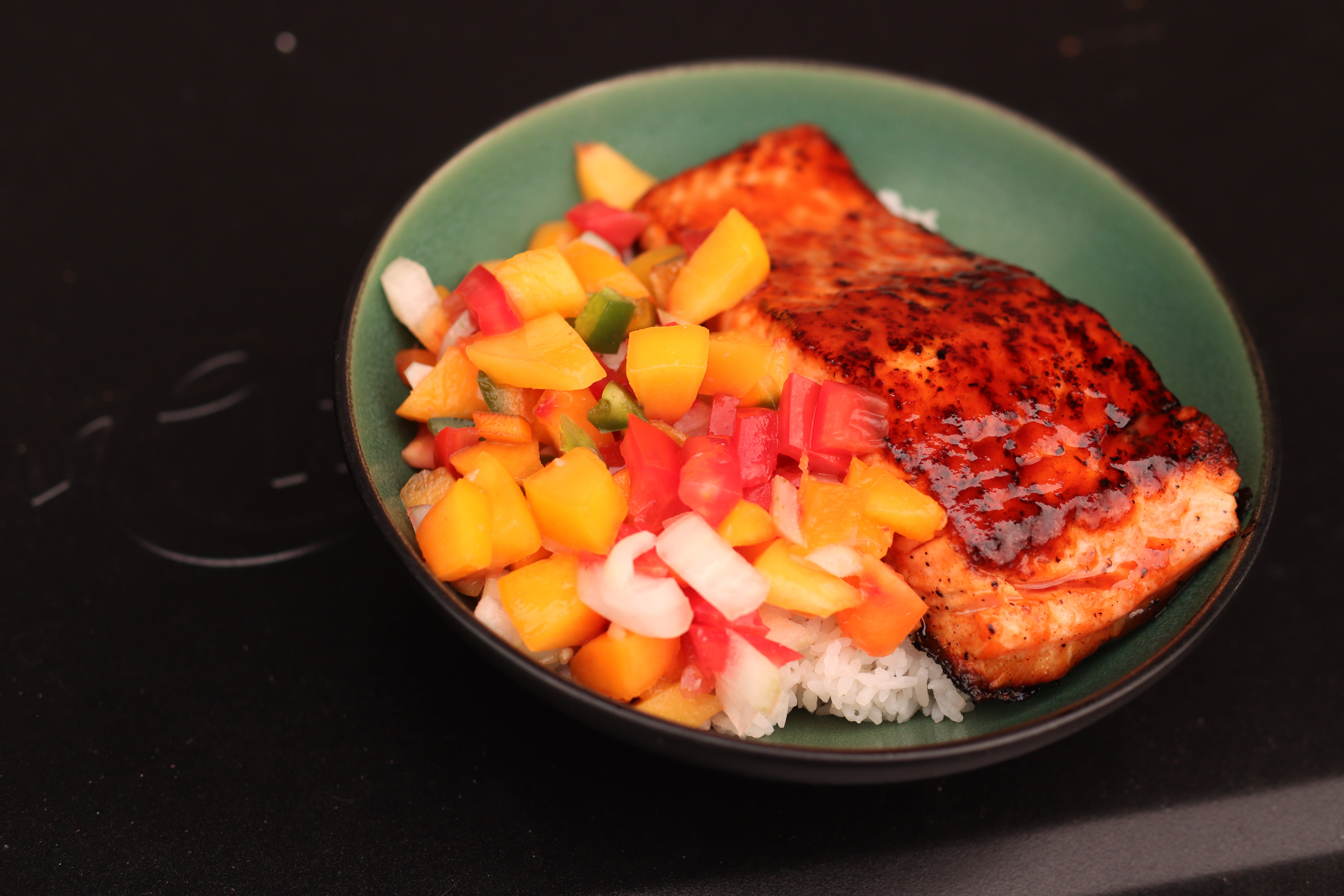 BBQ Glazed Salmon with Fresh Peach Salsa - Char-Griller