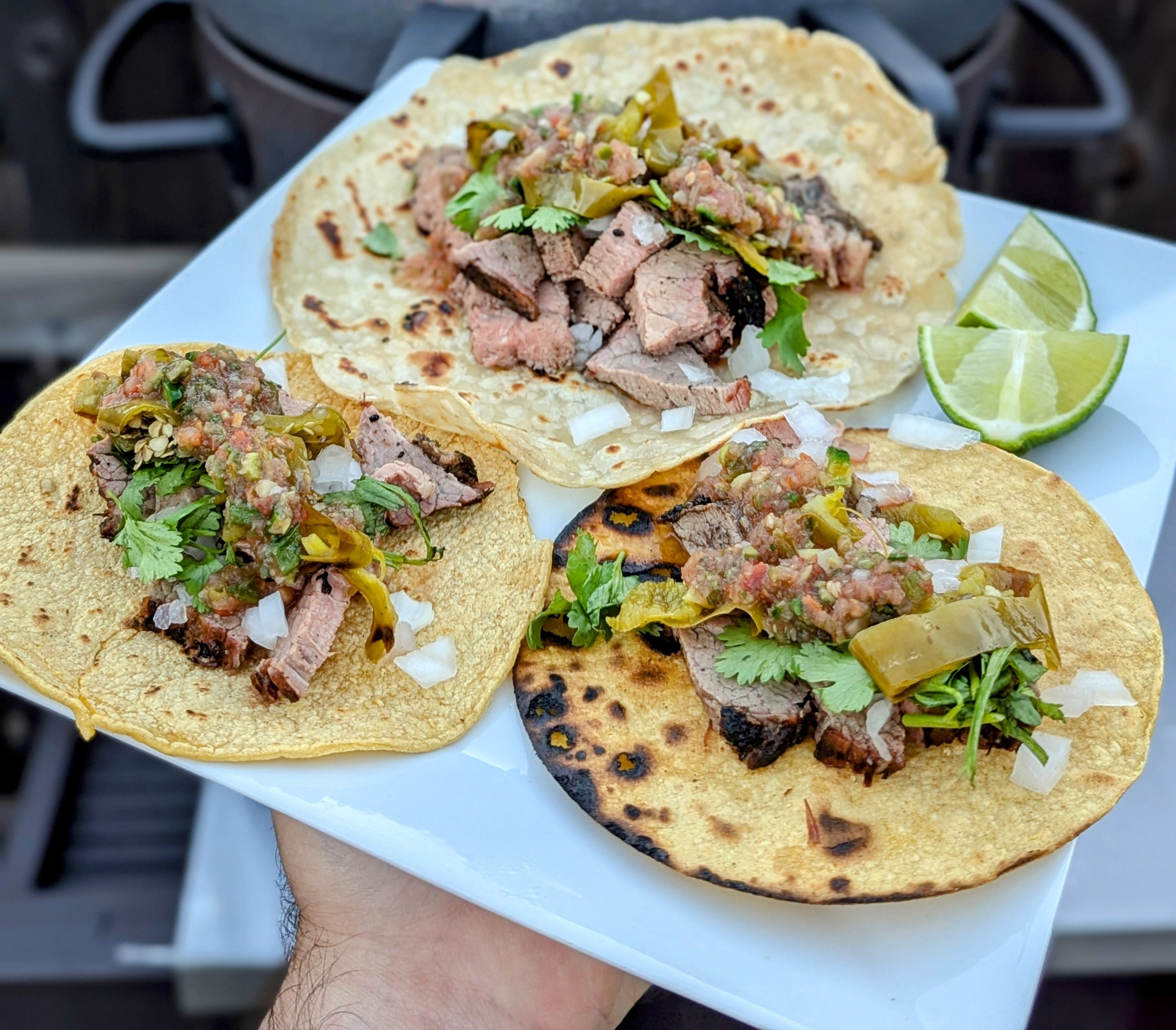 Southwest Tri-tip Tacos with Grilled Hatch Chiles - Char-Griller