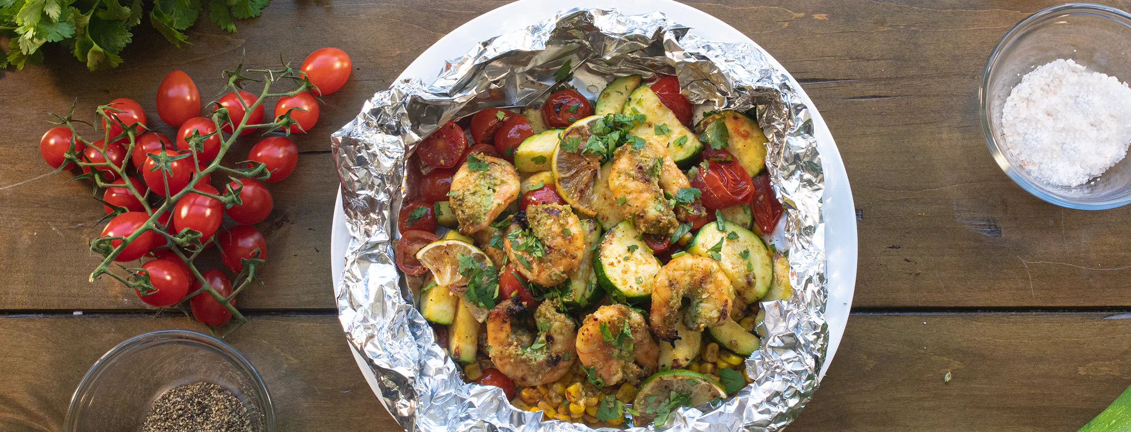 Grilled Coconut Lime Shrimp Foil Packets - Char-Griller