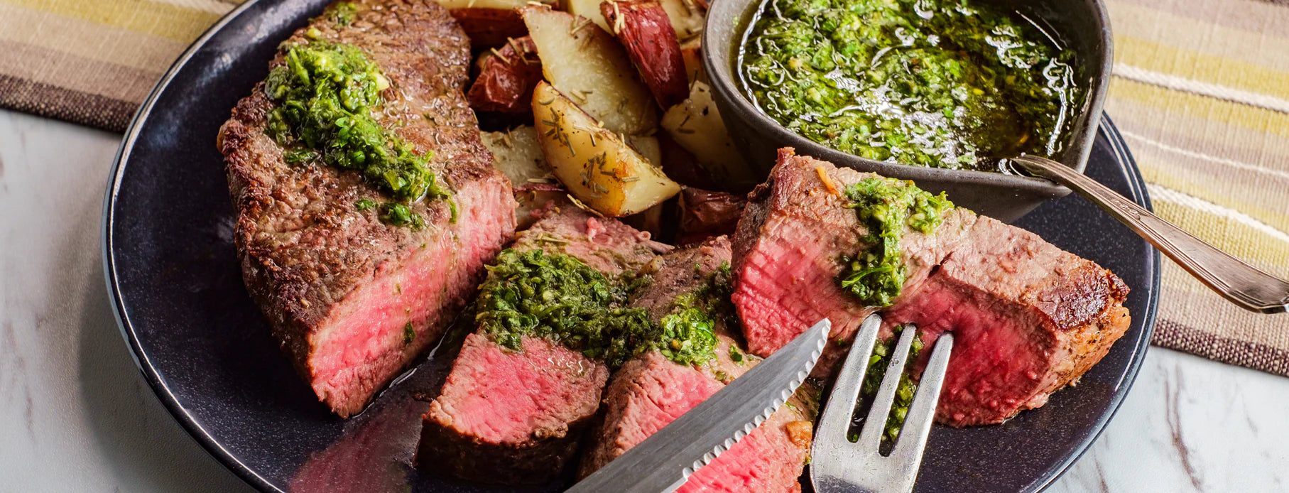 Reverse Seared Picaña Steaks on the AKORN with Chimichurri Sauce Char