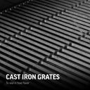 Cast iron grates to seal in food flavor