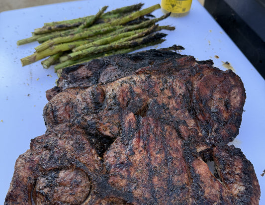 Pork Butt Steaks And Asparagus