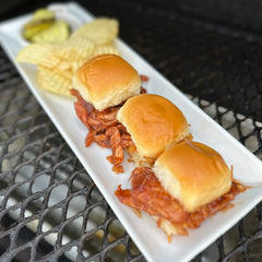 Smoked Pulled BBQ Chicken with thighs for Sliders