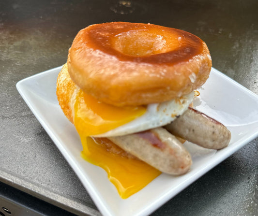 Breakfast Donut Sandwich on the Griddle
