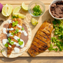 Grilled Snapper with Black Bean and Cilantro Lime Crema