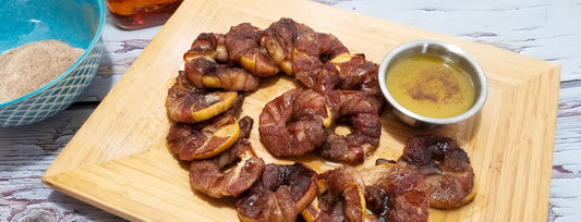 Bacon Wrapped Apples with Sweet Bourbon Glaze