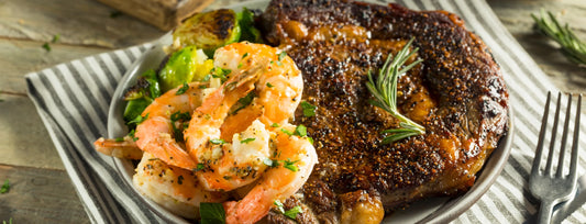 Garlic Butter Grilled Steak and Shrimp
