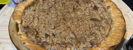 Smoked Caramel Apple Crumb Pie