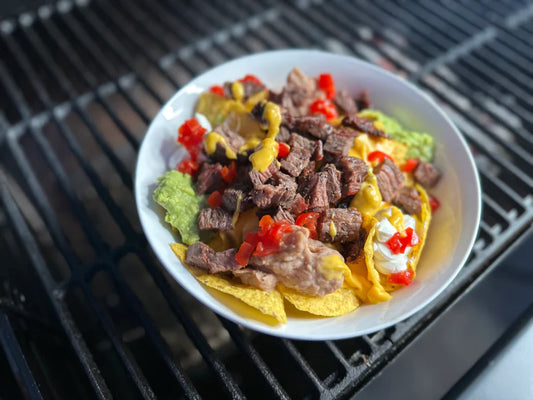 Grilled Salt n’ Pepper Skirt Steak Loaded Nachos