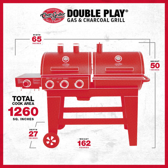 Double Play® Gas & Charcoal Grill Spec Image
