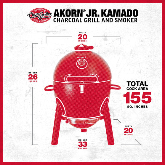 AKORN® Jr. Kamado Charcoal, Black Spec Image