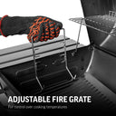 Adjustable fire grate for control over cooking temperatures