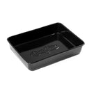 A black rectangular baking dish with a single compartment, featuring an embossed 'Char-Griller' logo on the bottom, shown on a plain white background.