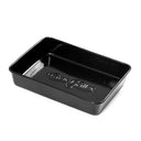 A black rectangular baking pan with a raised rim and a debossed 'Cuisin Griller' logo on the bottom, shown on a plain white background.