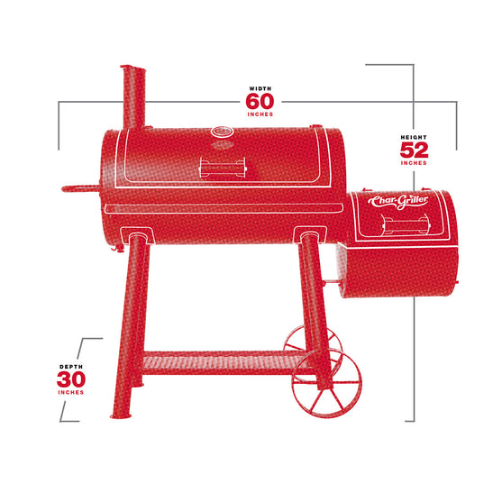 Char-Griller Dakota™ Offset Smoker Spec Image